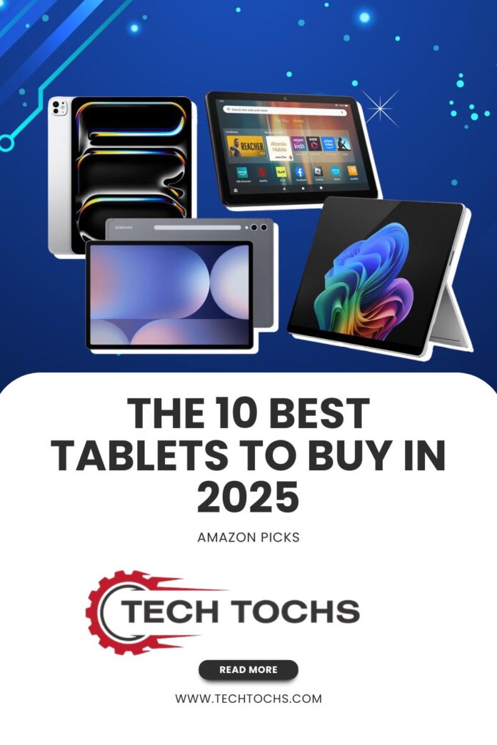 Lineup of the latest 2025 tablets including iPad Pro, Samsung Galaxy Tab S10, OnePlus Pad, and Lenovo Yoga Tab on a desk